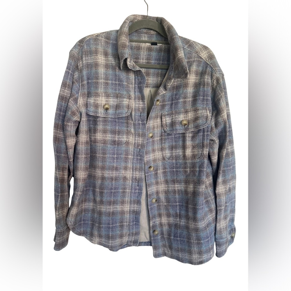 American Eagle Women’s Plaid Button‑Front Shacket Jacket Size S‎